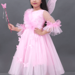 Net Frock For Girls ( Pack of 1 , Pink )