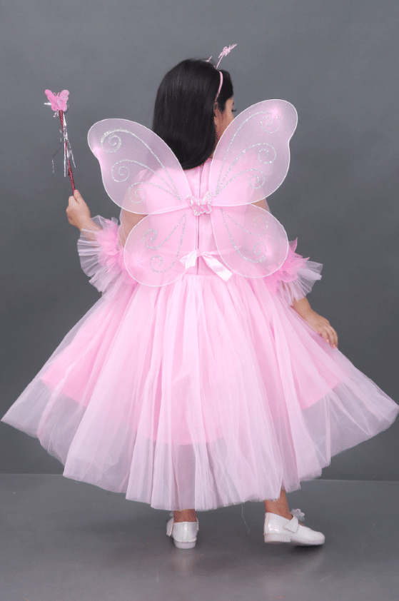 Net Frock For Girls ( Pack of 1 , Pink ) - Image 3