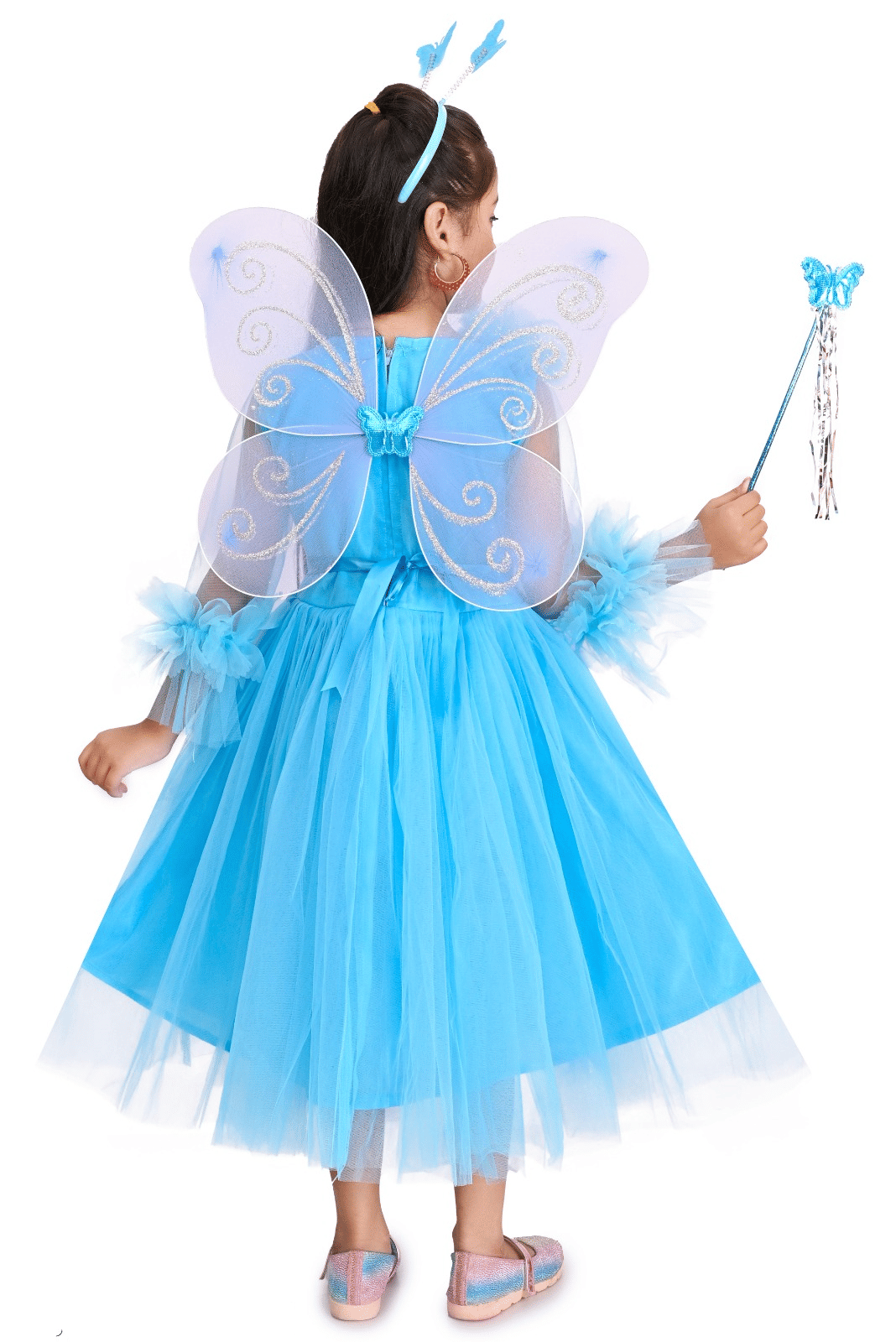 Net Frock For Girls ( Pack of 1 , Blue ) - Image 2