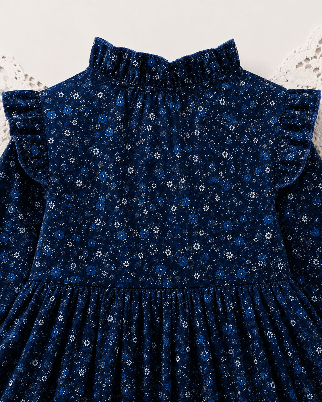 Dhanurdharaya fashion Cotton Blend Frock For Baby Girls ( Pack of 1 , Navy Blue ) - Image 3