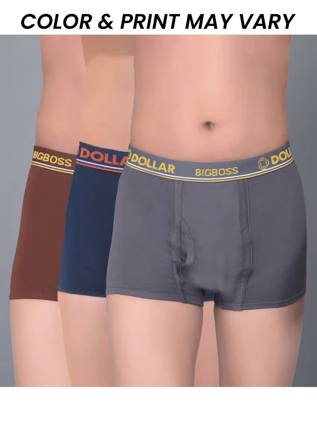 Dollar Bigboss Pack of 3 Boys Cotton Blend Trunks ( Multi Color )