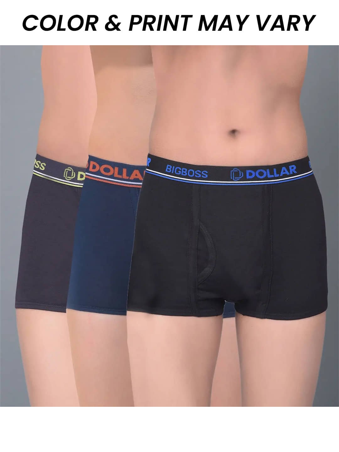 Dollar Bigboss Pack of 3 Boys Cotton Blend Trunks ( Multi Color )