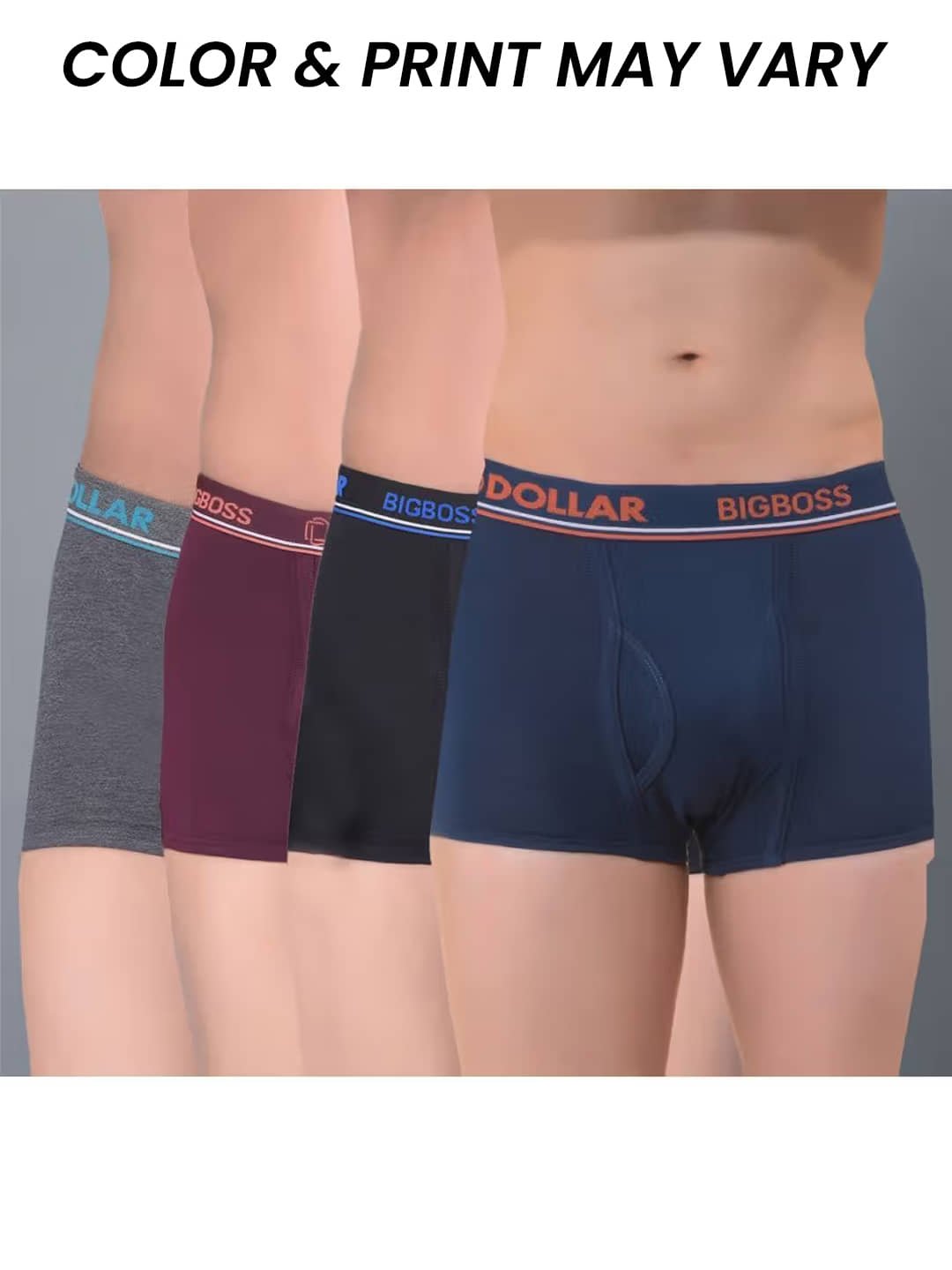 Dollar Bigboss Pack of 4 Boys Cotton Blend Trunks ( Multi Color )