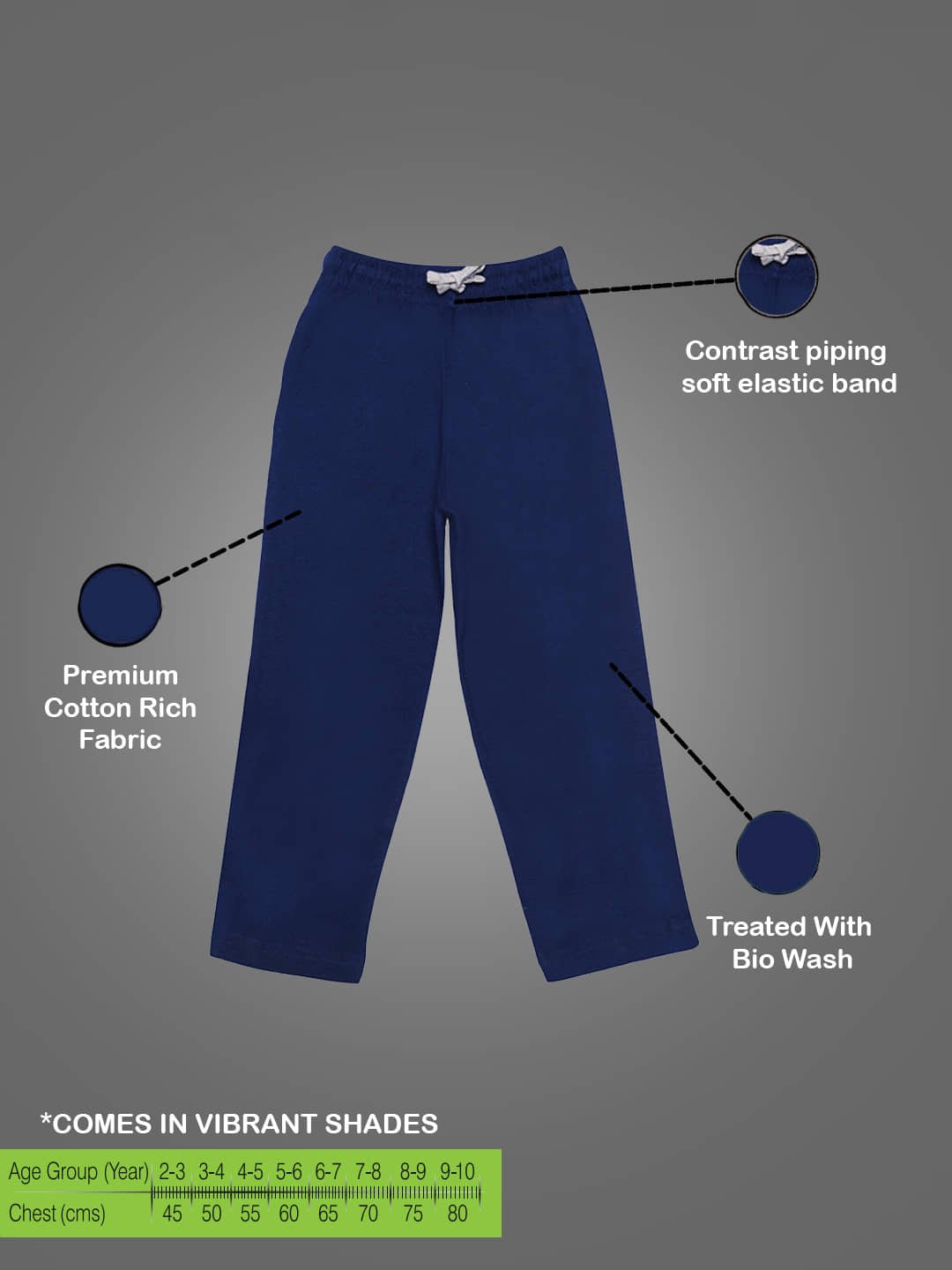 Dollar Champion Kidswear Pack of 1 Boys Cotton Pants ( Multicolor ) - Image 5