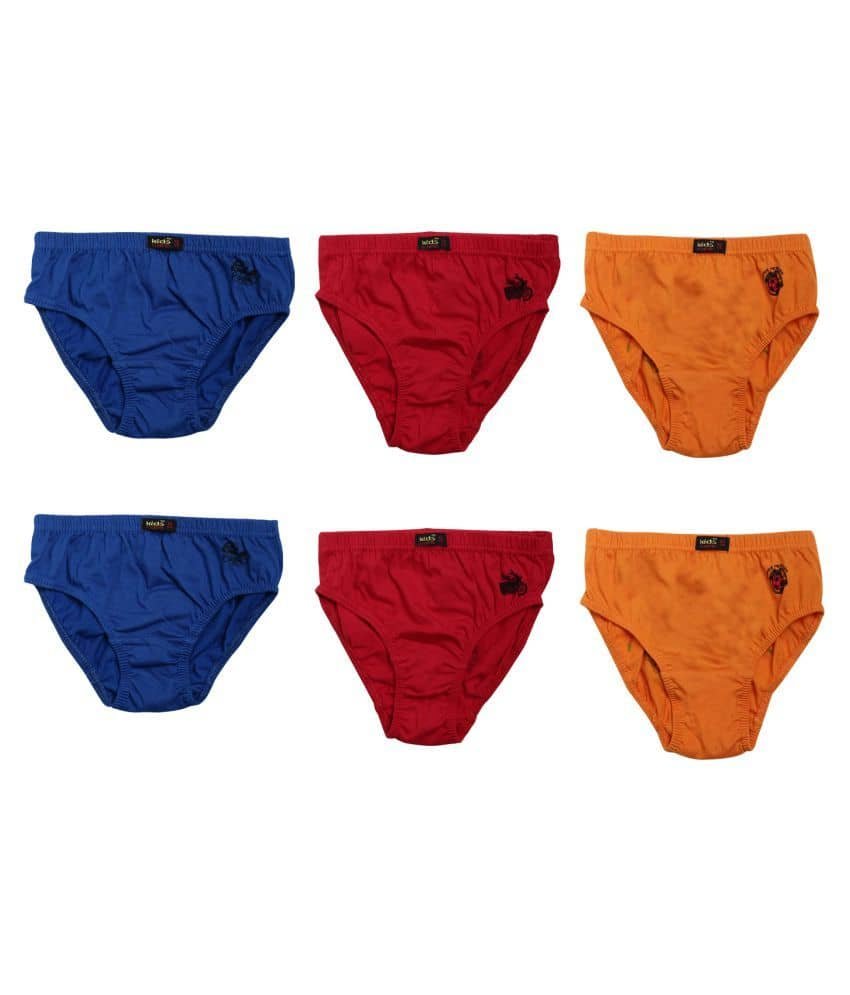 Kids Care Pack of 6 Boys 100% Cotton Briefs ( Multi Color )
