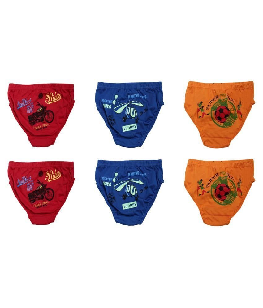Kids Care Pack of 6 Boys 100% Cotton Briefs ( Multi Color ) - Image 2