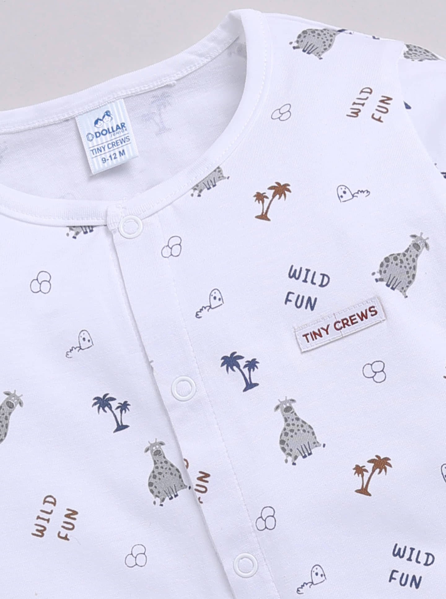 Dollar Pack of 1 Baby Boys Cotton Blend Shirt & Pants Set ( White ) - Image 2