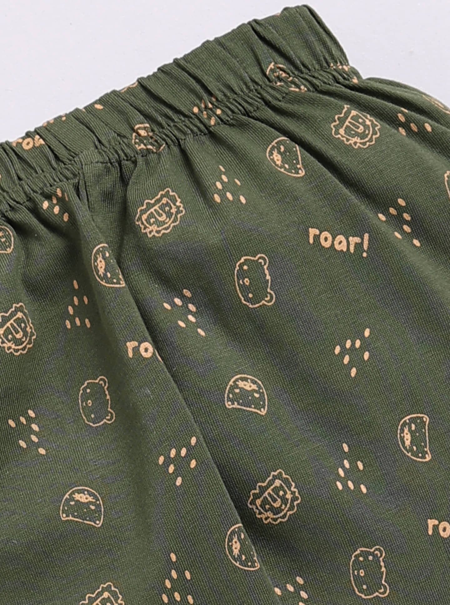 Dollar Pack of 1 Baby Boys Cotton Blend T-Shirt & Pants Set ( Green ) - Image 6