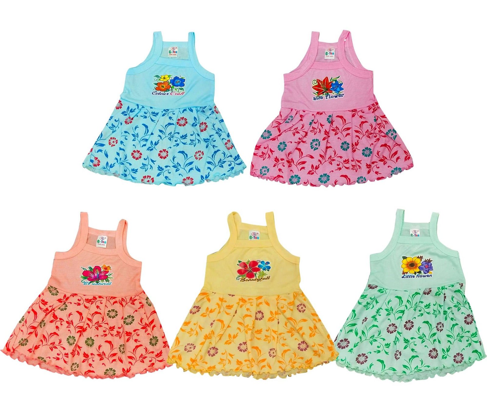 Drako Cotton Blend Frock For Baby Girls ( Pack of 5 , Multicolor ) - Image 4