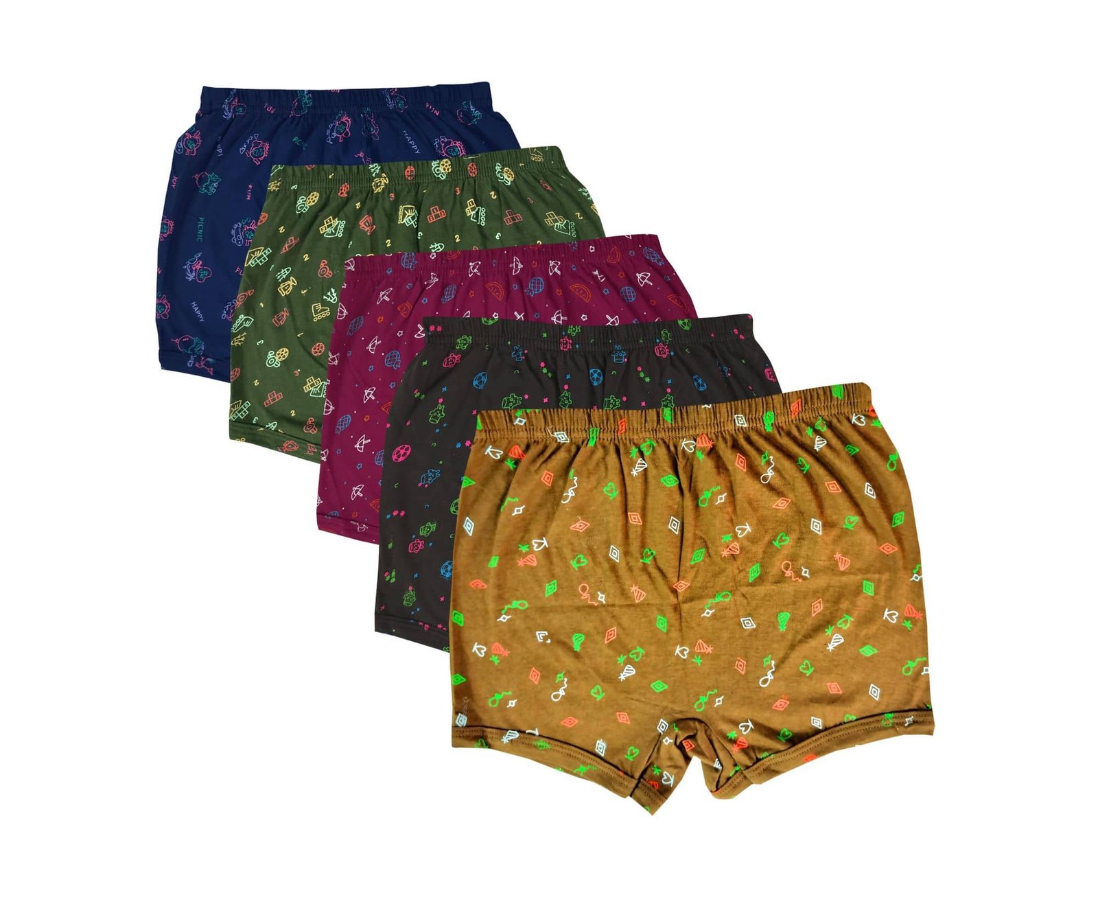 Drako Pack of 5 Boys Cotton Trunks ( Multicolor ) - Image 2