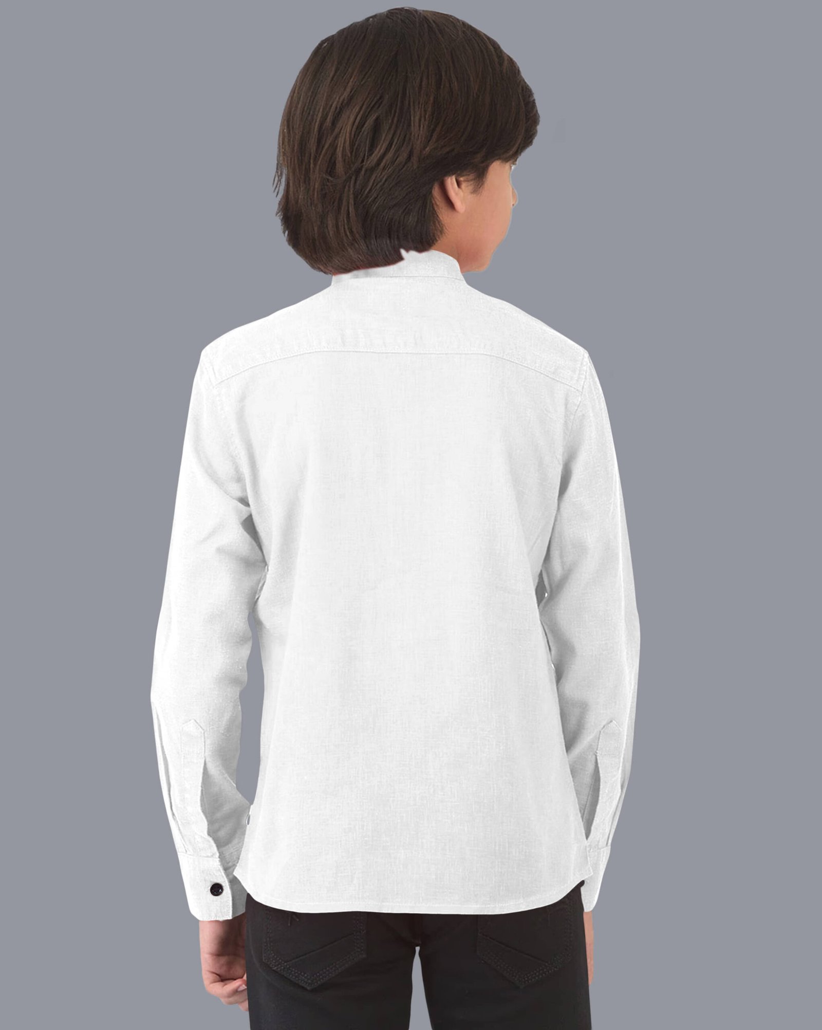 Ethnic Trendz Boys Cotton Blend Solid Pattern Kurta ( White , Pack of 1 ) - Image 2