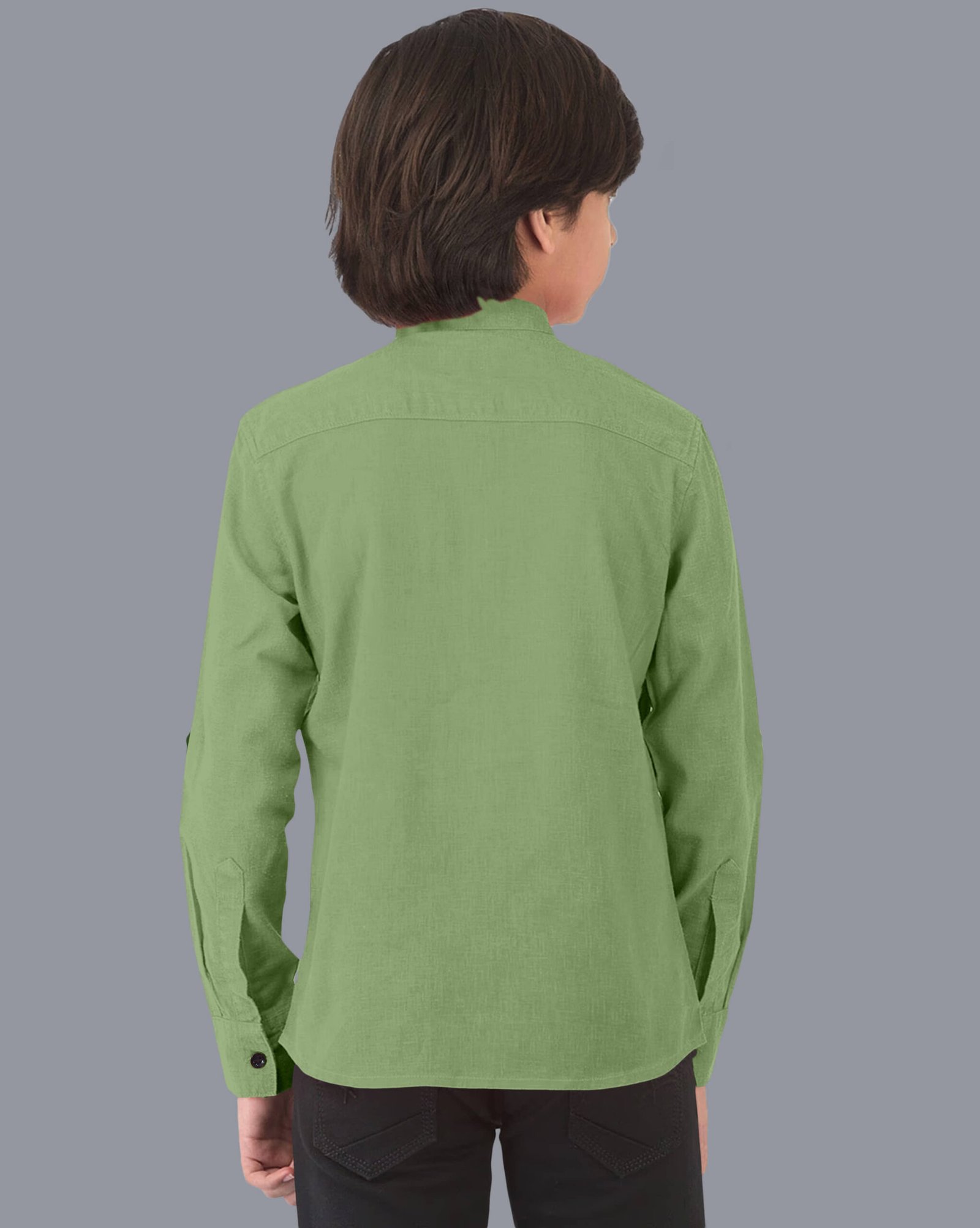 Ethnic Trendz Boys Cotton Blend Solid Pattern Kurta ( Light Green , Pack of 1 ) - Image 2