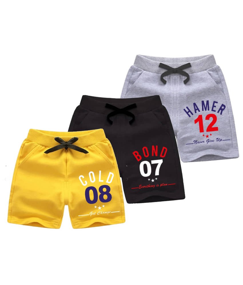 Eye Water Pack of 3 Girls Cotton Blend Shorts ( Multicolor )