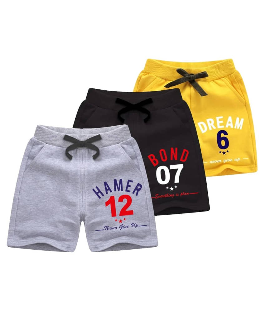 Eye Water Pack of 3 Cotton Shorts For Boys ( Multicolor )