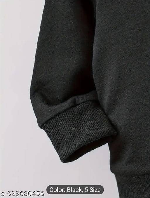 Ezee Sleeves Pack of 1 Boys Cotton Sweatshirt ( Black ) - Image 3