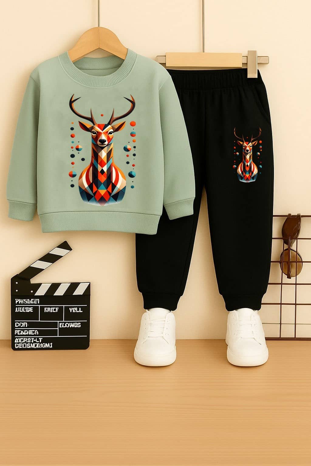 Boys Cotton Blend T-Shirt & Pants Set ( Mint Green , Pack of 1 )