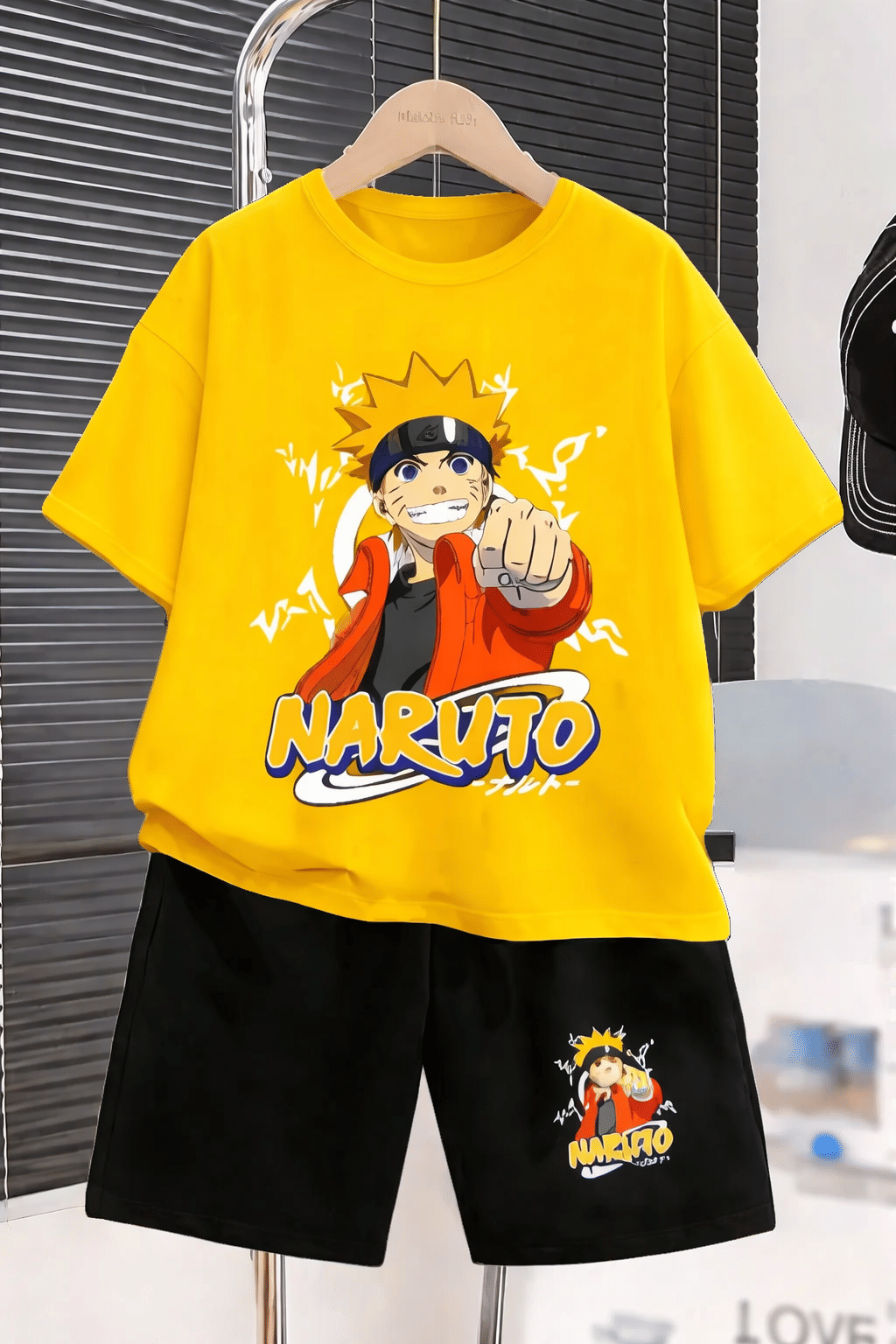 Unisex Cotton Blend T-Shirt & Pants Set ( Yellow , Pack of 1 )