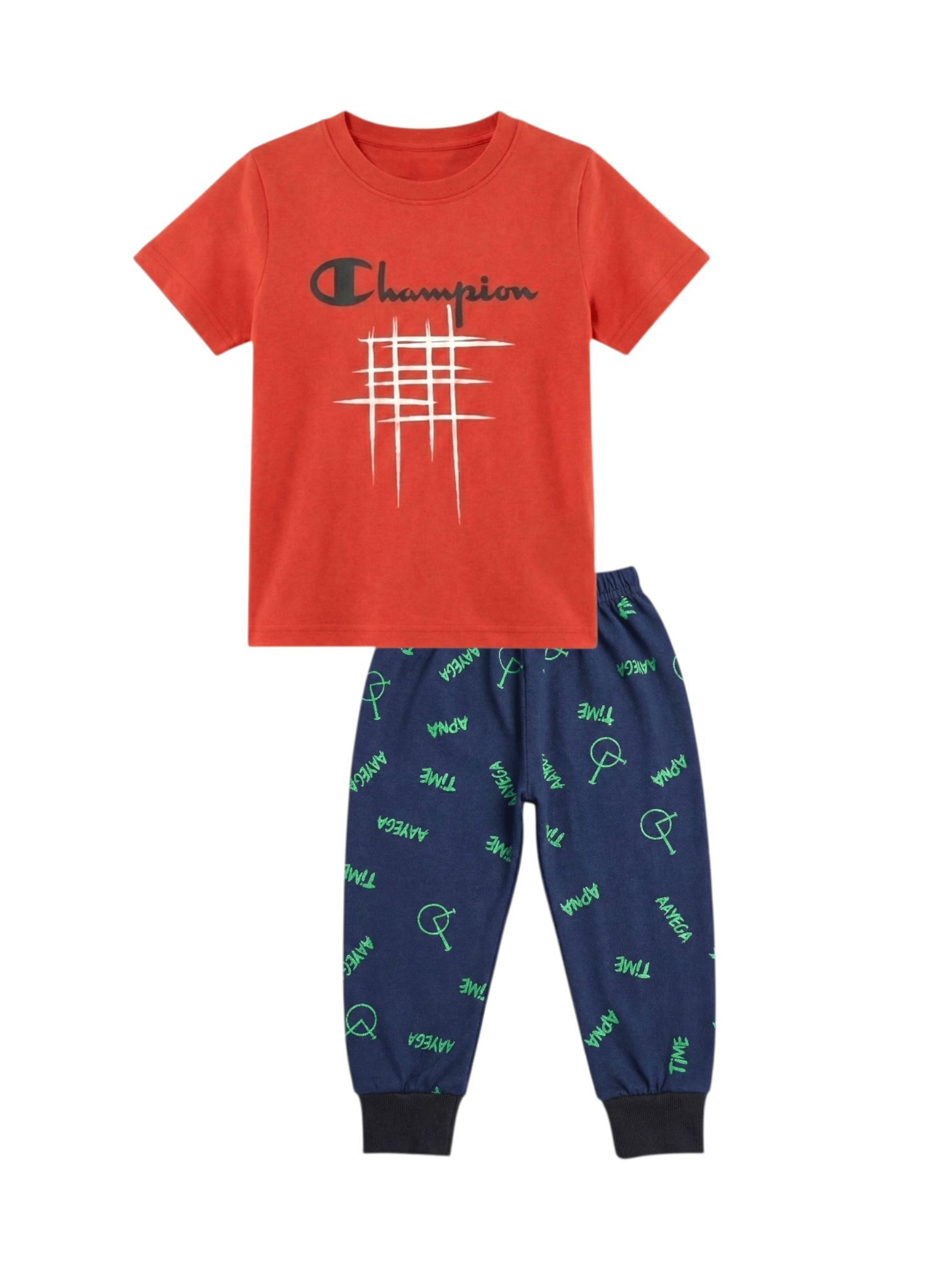 Pack of 5 Boys Cotton Blend T-Shirt & Pants Set ( Multicolor ) - Image 2