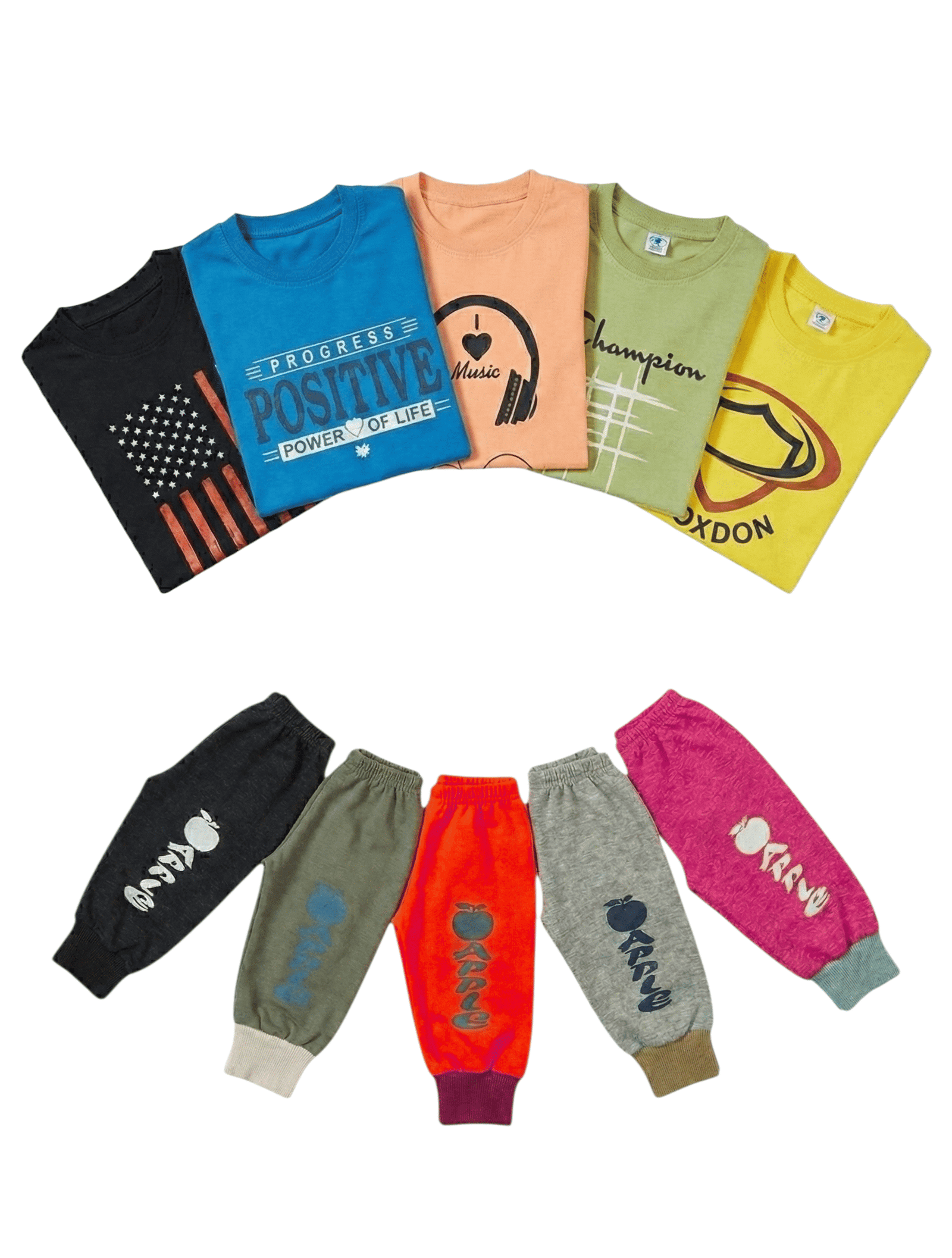 Pack of 5 Boys Cotton Blend T-Shirt & Trackpants Set ( Multicolor )
