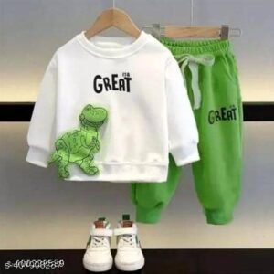 Pack of 1 Unisex Hosiery Sweatshirt & Trackpant Set ( White )