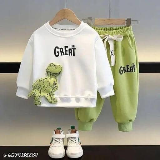 Pack of 1 Unisex Hosiery Sweatshirt & Trackpant Set ( White ) - Image 4