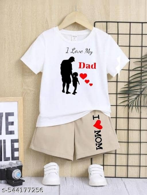 Pack of 1 Unisex Hosiery T-Shirt & Shorts Set ( Khaki ) - Image 2