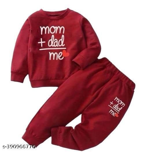 Pack of 1 Unisex Cotton Sweatshirt & Trackpant Set ( Maroon )