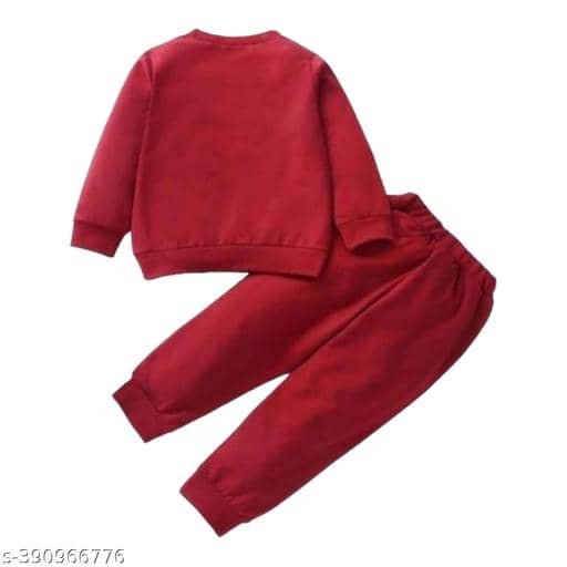Pack of 1 Unisex Cotton Sweatshirt & Trackpant Set ( Maroon ) - Image 2