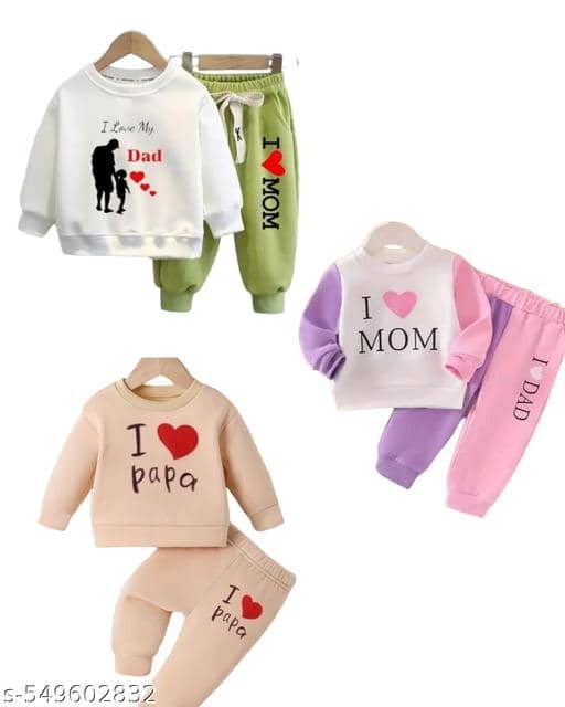 Pack of 3 Unisex Hosiery Sweatshirt & Trackpant Set ( Cream )