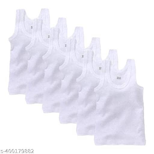 Pack of 5 Baby Boys Cotton Vest ( White )