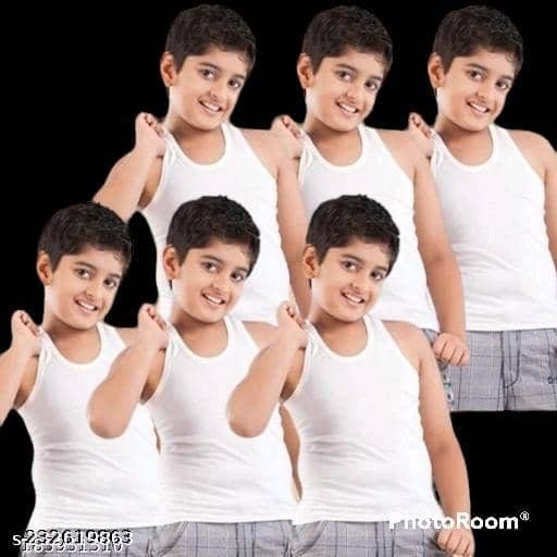 Pack of 6 Baby Boys Cotton Vest ( White )
