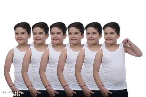 Pack of 6 Baby Boys Cotton Vest ( White )