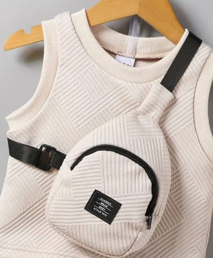 Fahad Unisex Cotton Blend T-Shirt & Shorts Set ( Off White , Pack of 1 ) - Image 3