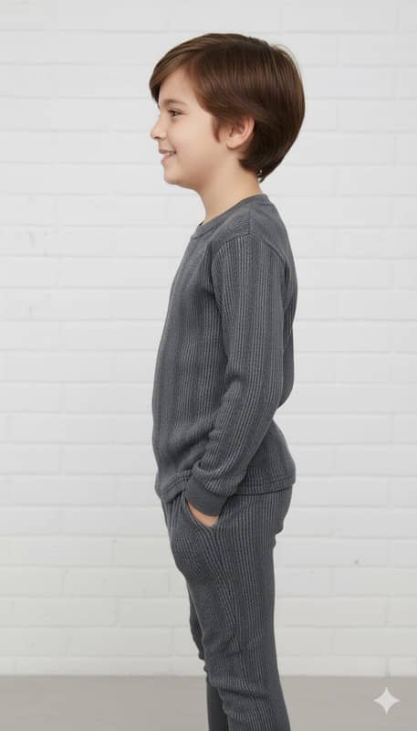 Funahme Pack of 1 Baby Boys Polyester Thermal Sets ( Grey ) - Image 3