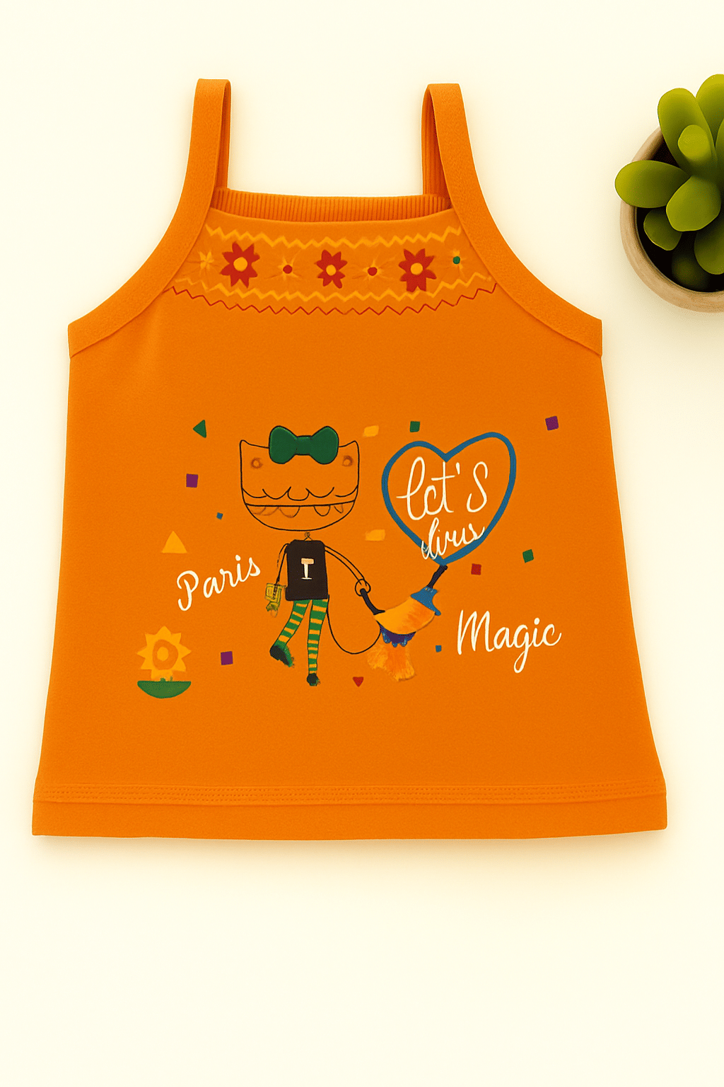 Beauty Pack of 3 Girls Cotton Camisoles ( Multicolor ) - Image 2