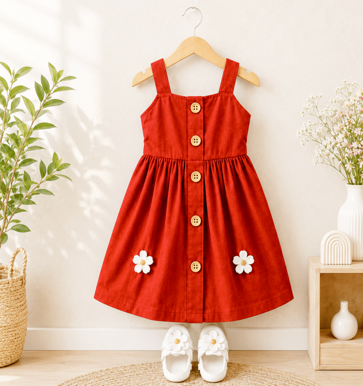Cotton Blend Frock For Baby Girls ( Pack of 3 , Multicolor ) - Image 3