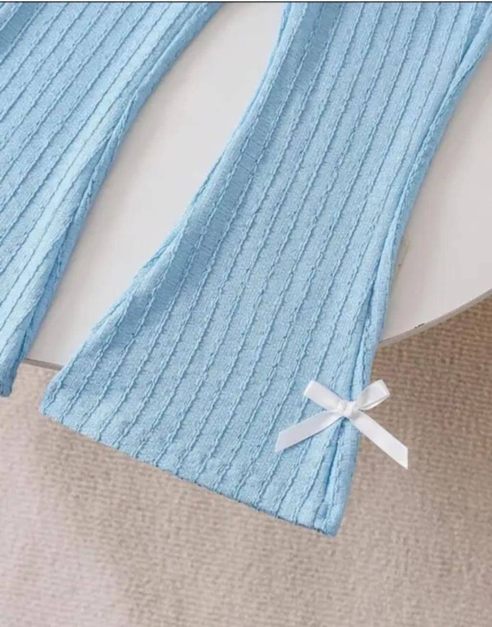 Girls Cotton Blend Top & Pant Set ( Blue , Pack of 1 ) - Image 3