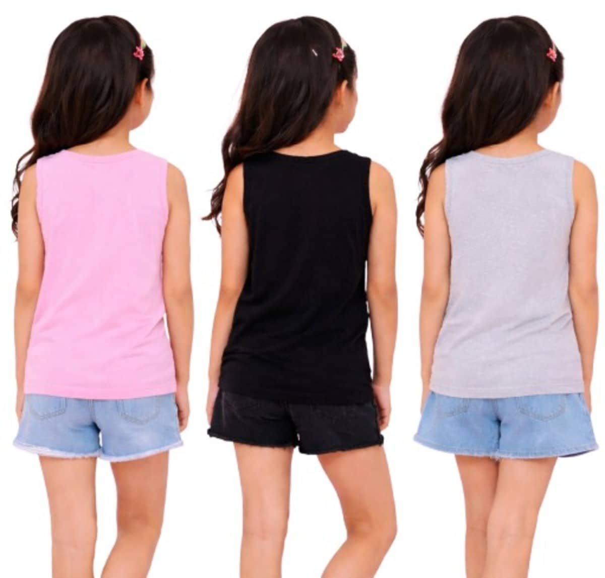 Pack of 3 Girls Cotton Blend T-Shirt ( Multicolor ) - Image 3