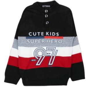 GTwo Pack of 1 Boys Woollen Blend Pullover Sweater ( Black )