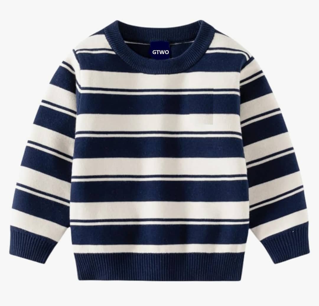 GTwo Pack of 1 Boys Woollen Blend Pullover Sweater ( Blue )