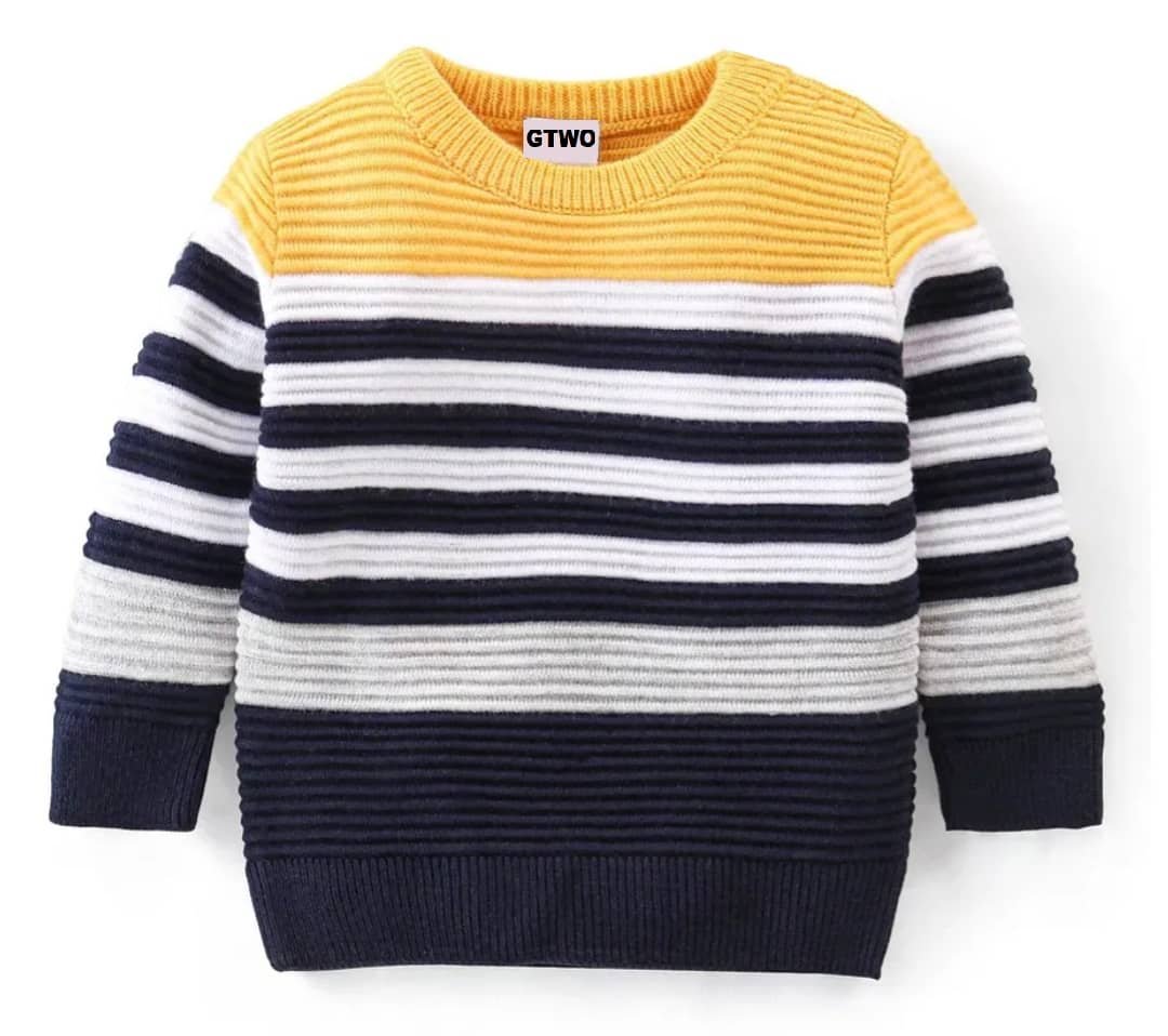 GTwo Pack of 1 Boys Woollen Blend Pullover Sweater ( Bright Yellow )