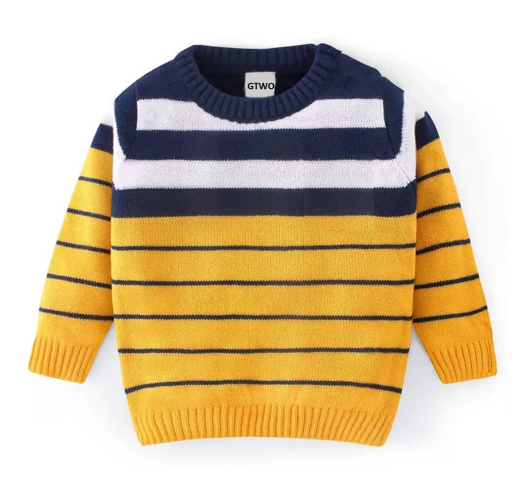 GTwo Pack of 1 Boys Woollen Blend Pullover Sweater ( Bright Yellow )