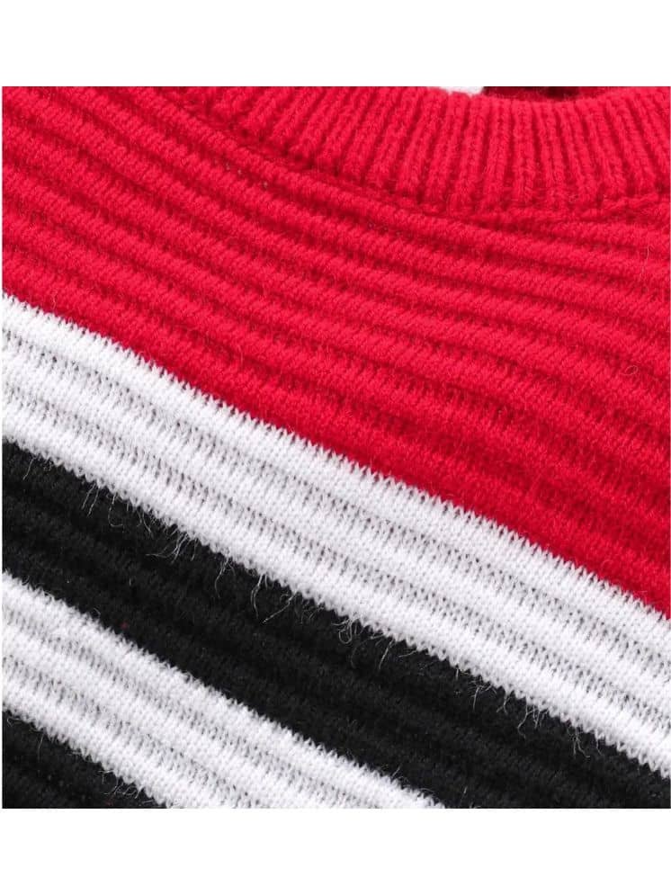 GTwo Pack of 1 Boys Woollen Blend Pullover Sweater ( Red & Black ) - Image 2