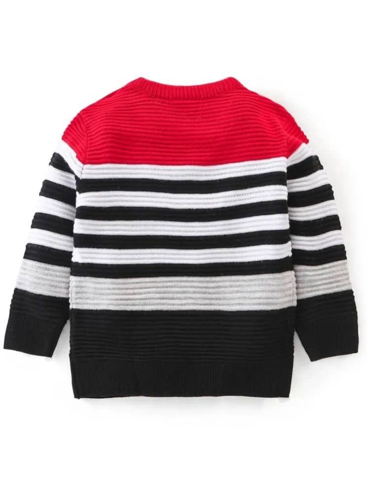 GTwo Pack of 1 Boys Woollen Blend Pullover Sweater ( Red & Black ) - Image 3