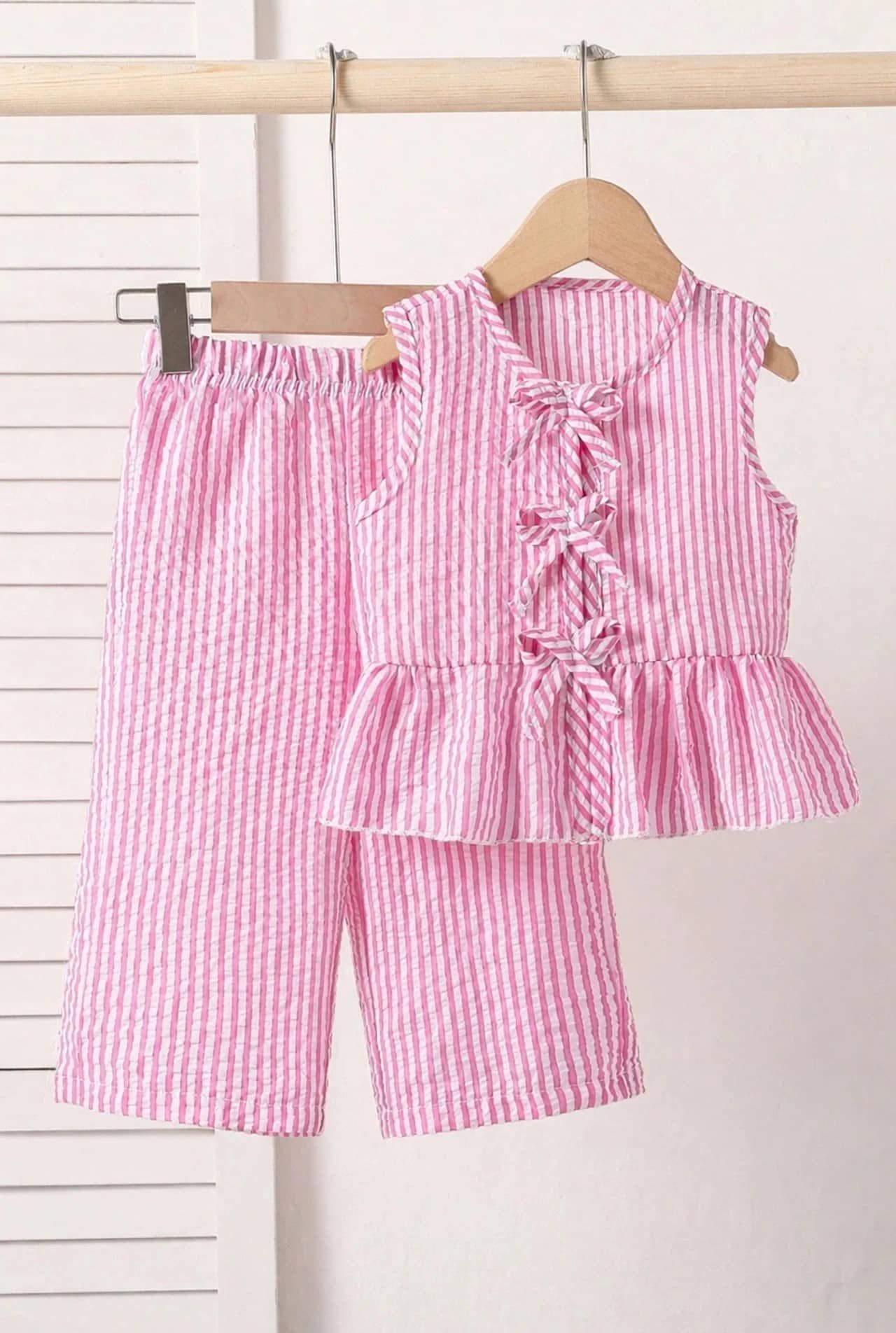 Ganesh Collection Girls Cotton Blend Top & Pant Set ( Pink , Pack of 1 )