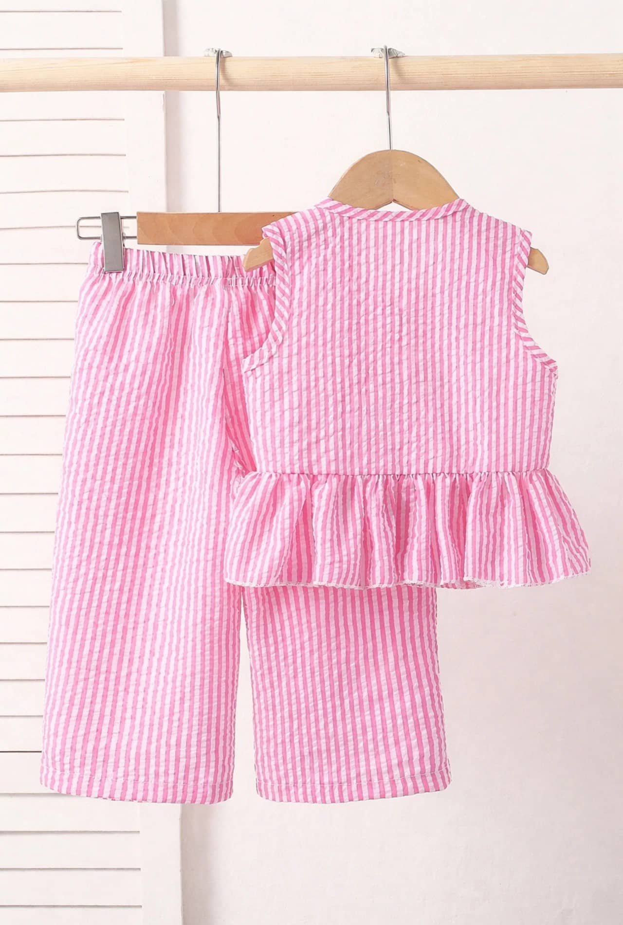 Ganesh Collection Girls Cotton Blend Top & Pant Set ( Pink , Pack of 1 ) - Image 2