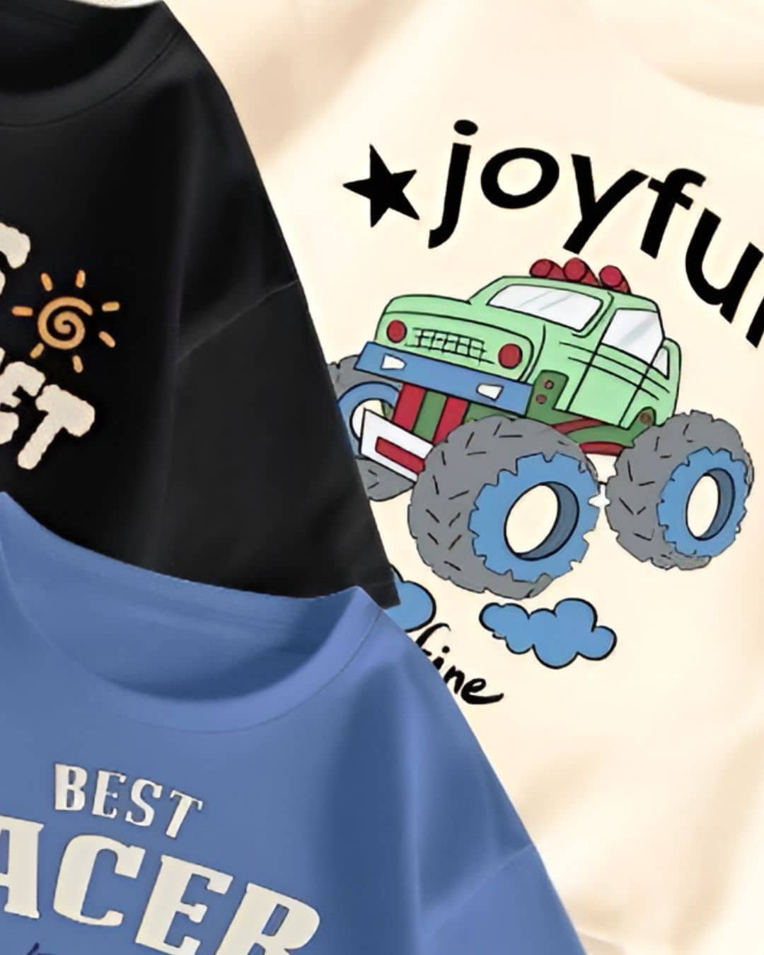 Googo Gaaga Pack of 3 Baby Boys Cotton Blend T-Shirt ( Blue ) - Image 4