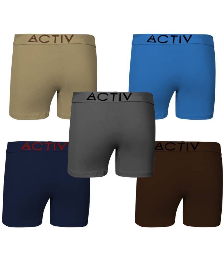 Pack of 5 Boys Cotton Trunks ( Multicolor ) - Image 2
