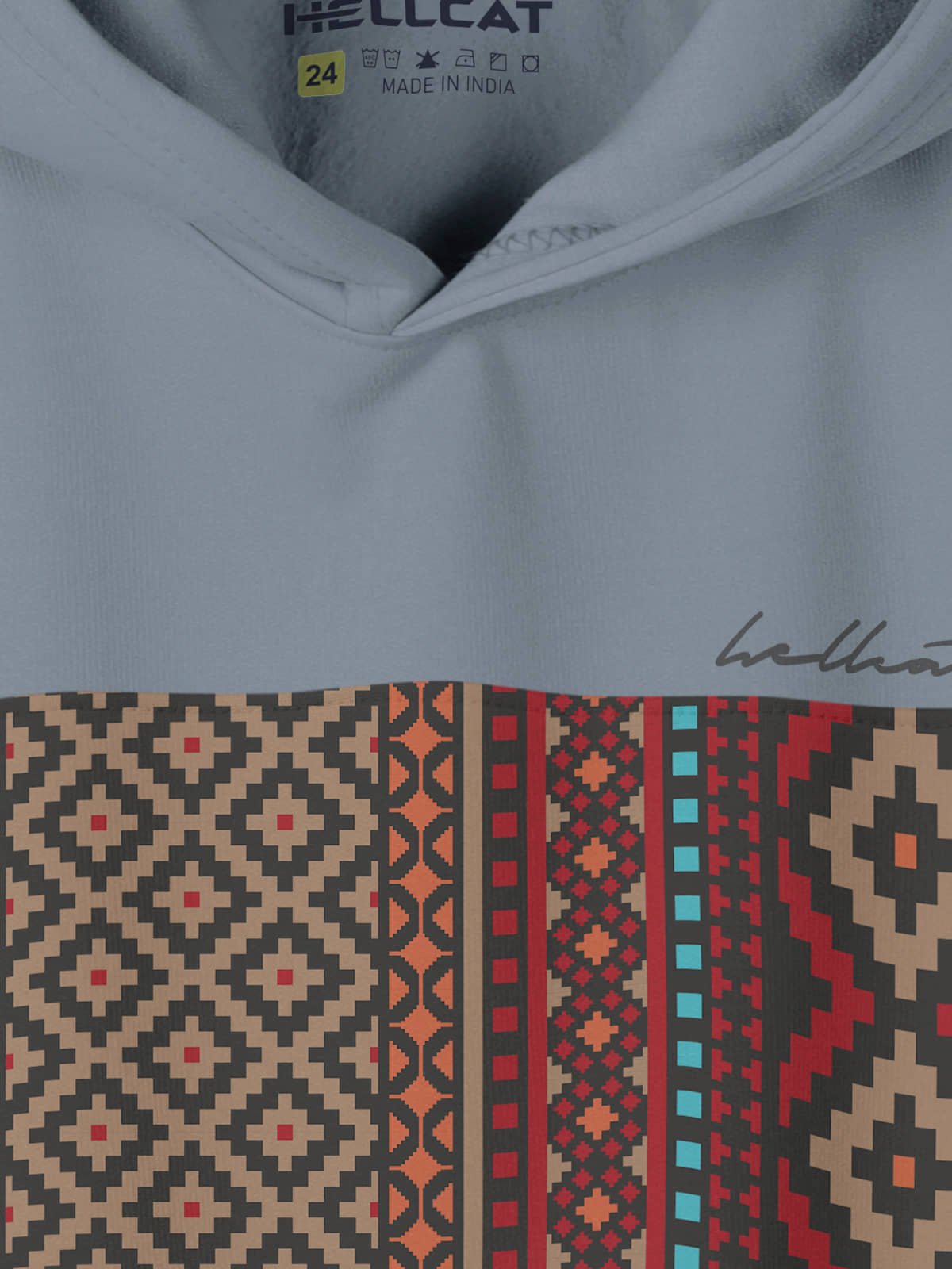 Printed Cotton Blend Hoodie Sweatshirt for Boys - Pack of 2 Bluish Grey_Navy Blue - Image 2