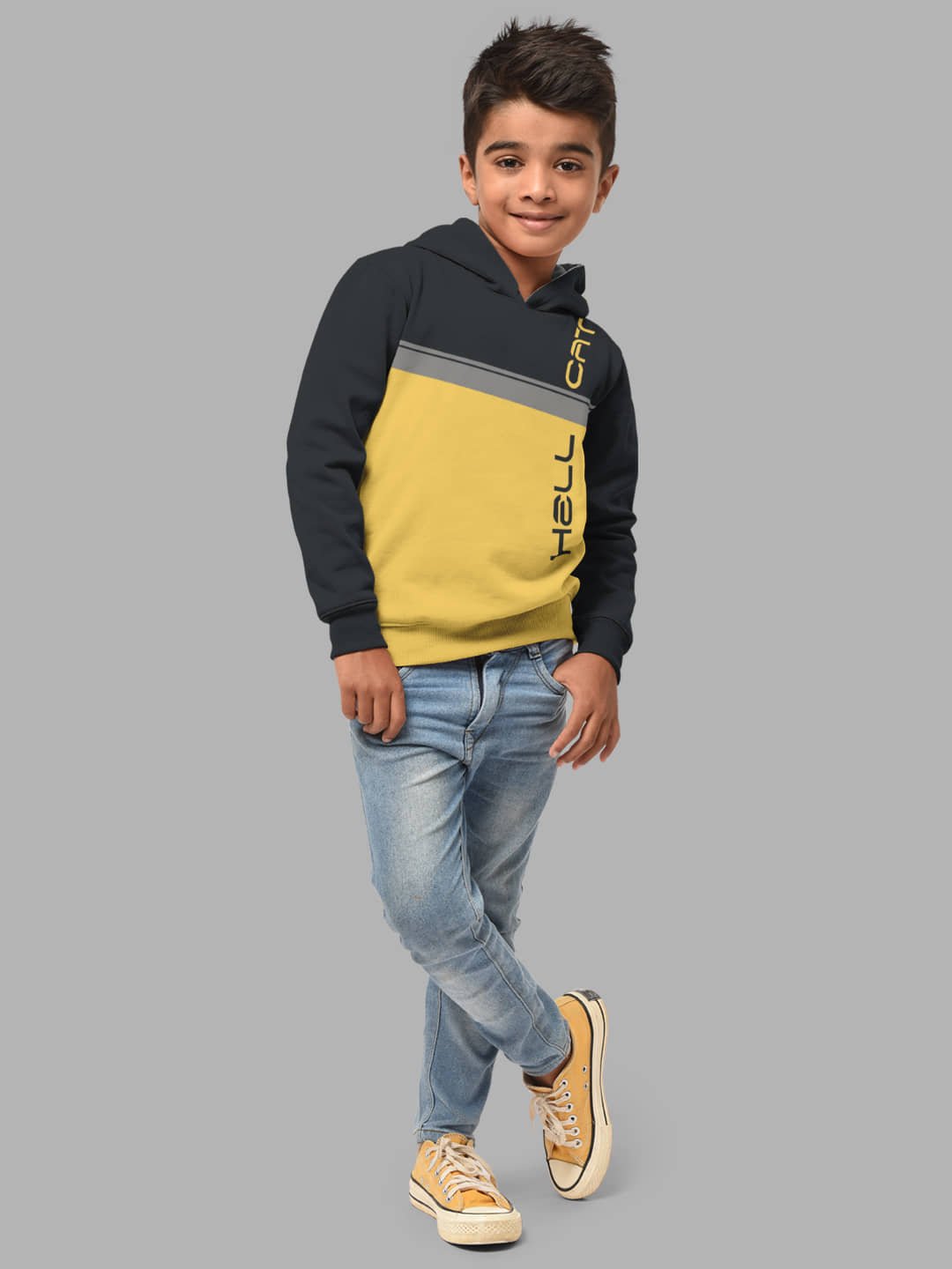 Boys Regular Fit Fulsleeve Hooded Sweatshirt with Rib - Combo Pack of 2 - Dark Grey_Navy Blue - Image 5